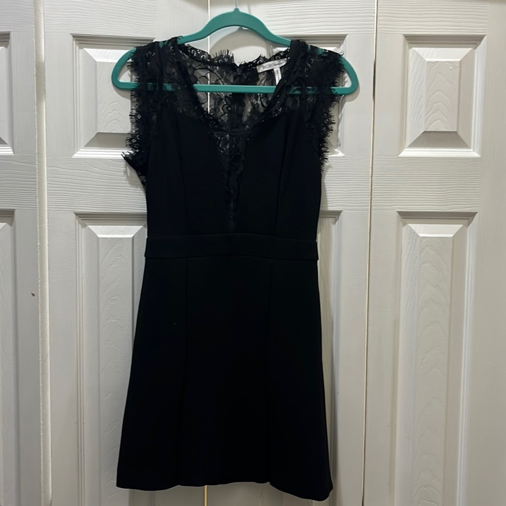 BCBG black lace romper